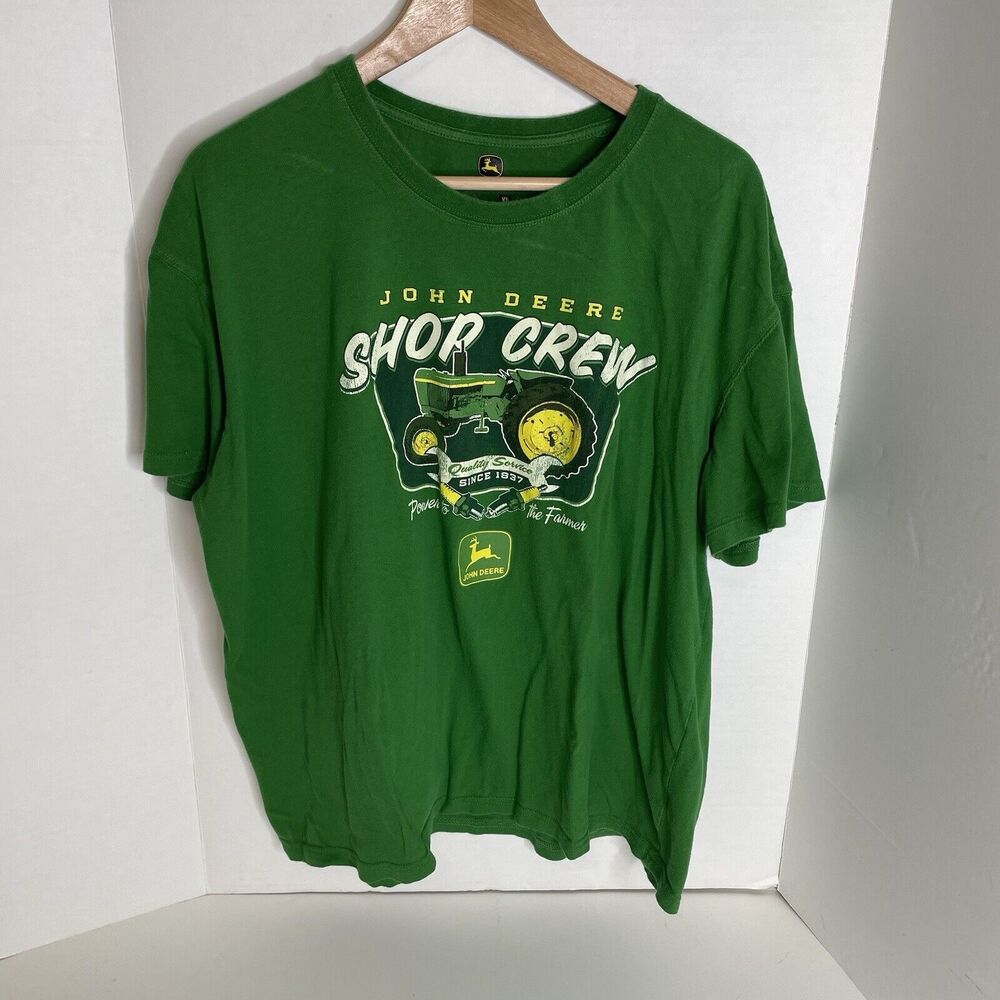 John Deere Graphic T Shirt, XL, Green, Shop Crew Tractor